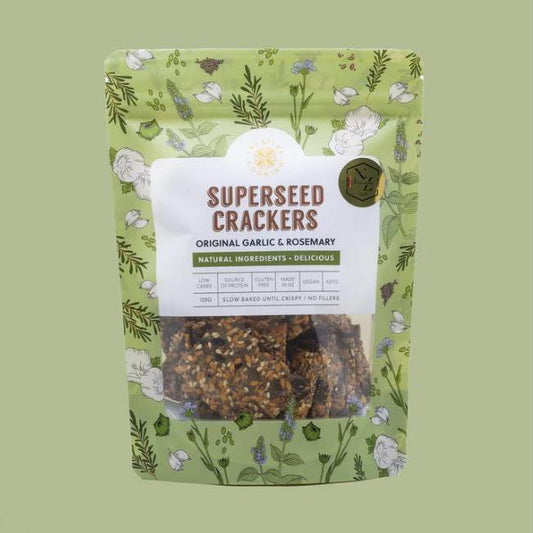 Superseed Crackers | Garlic & Rosemary